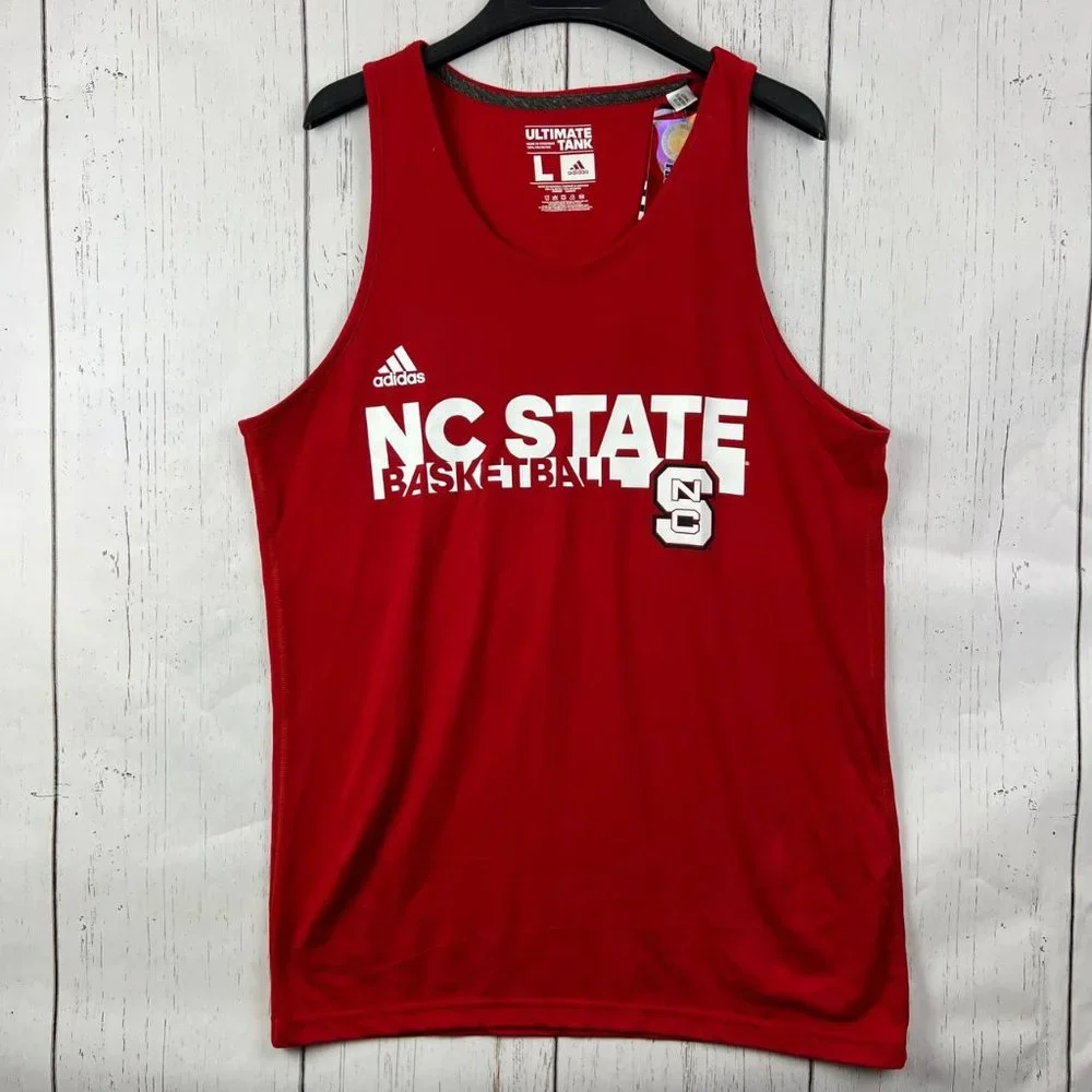 NC State Wolfpack NCAA Large Adidas Climalite Casual Sleeveless‎ Shirt New Men